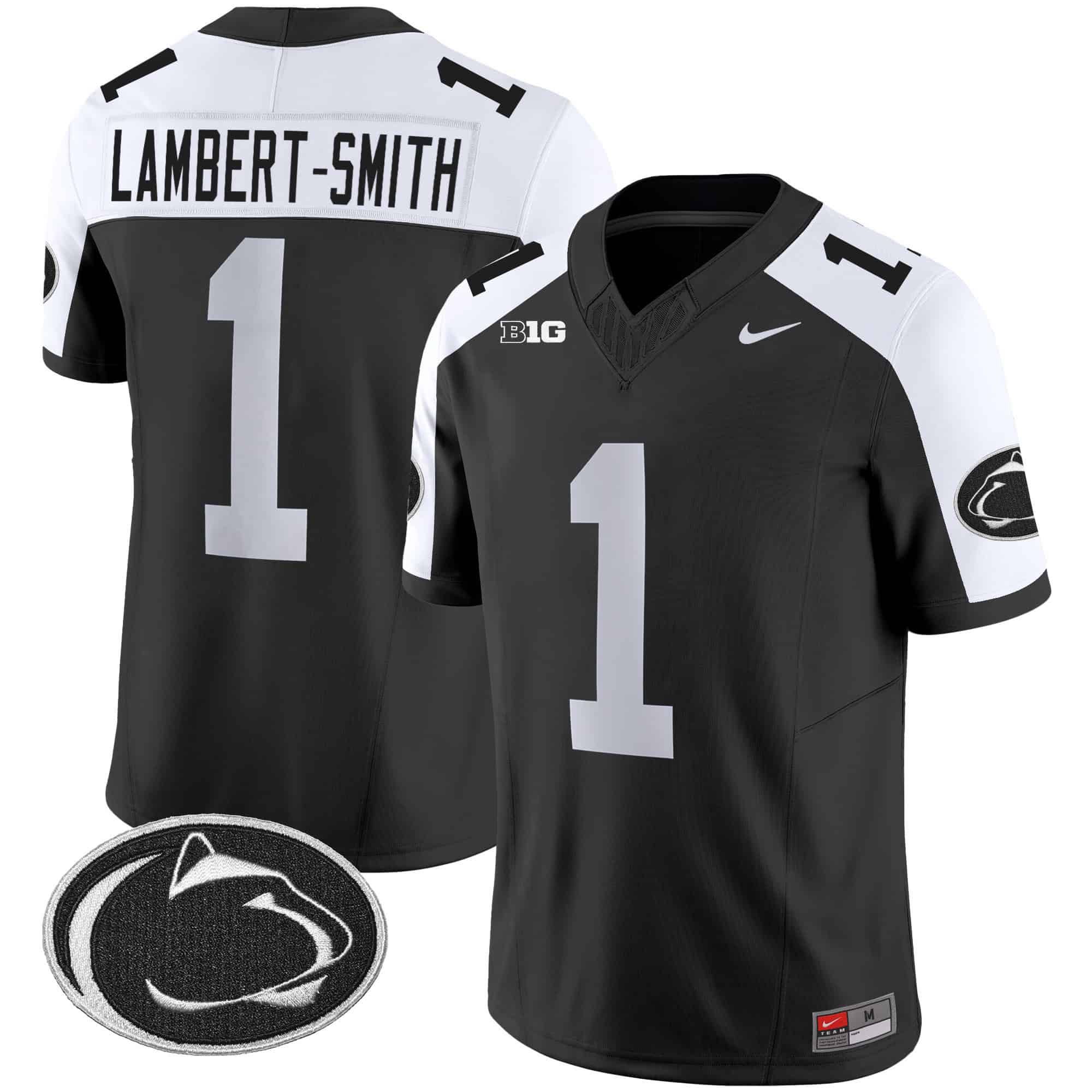 Men Penn State Nittany Lions #1 Lambert-Smith Black 2024 Nike Vapor Limited NCAA Jersey